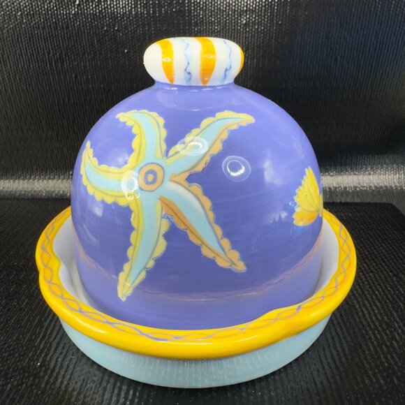 Boston Warehouse Trading Corp Round Butter Dish Onion Dome Container Ceramic - Picture 10 of 11